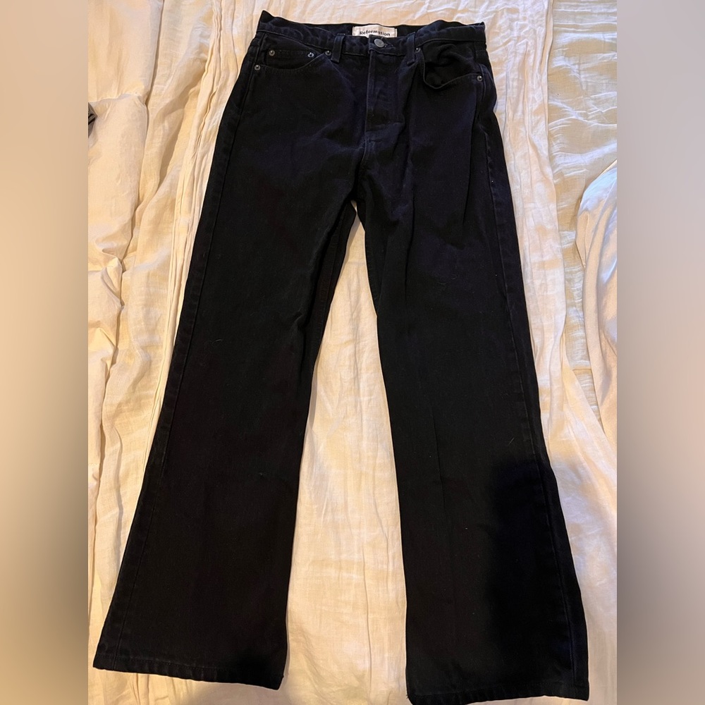 Reformation true black denim high waisted jeans